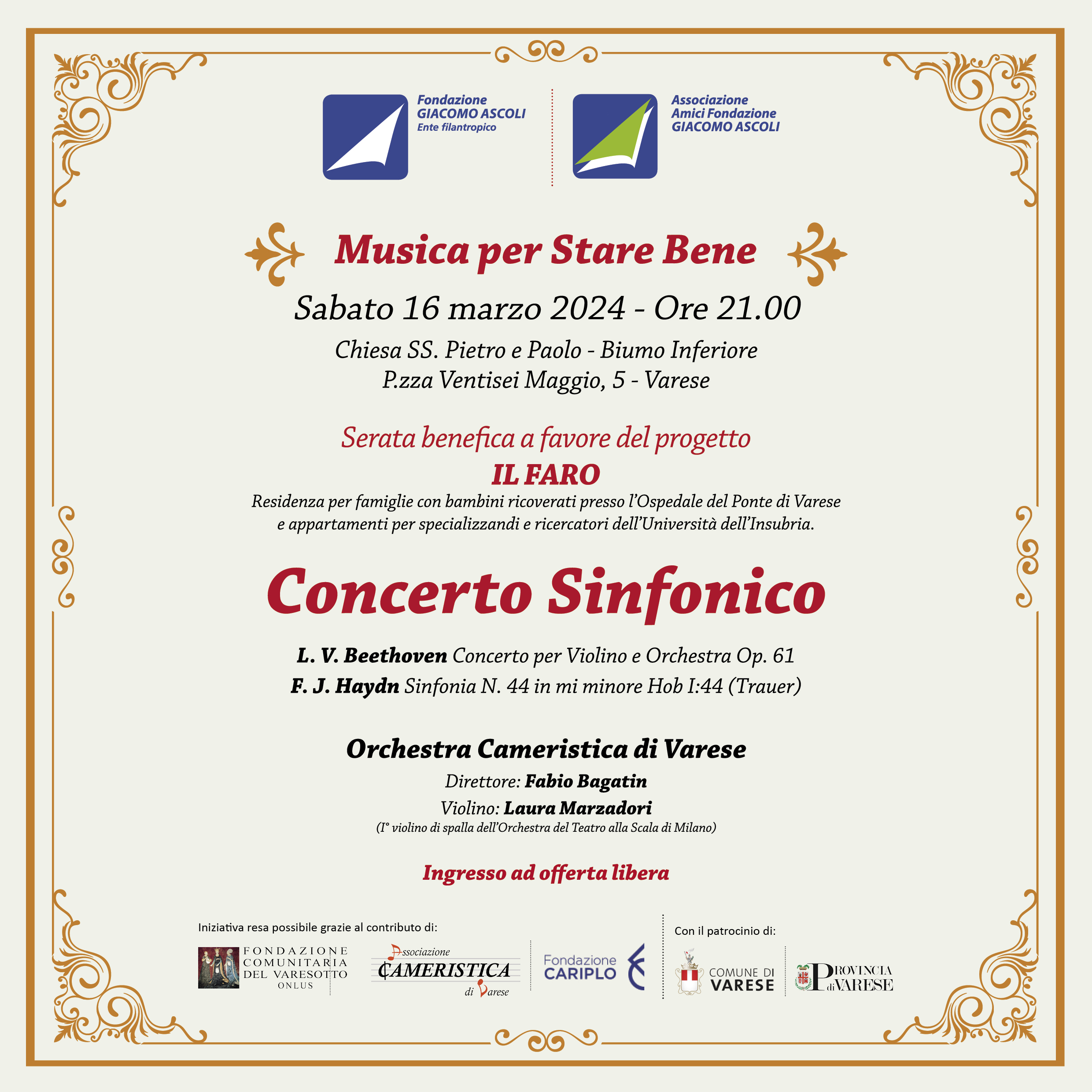 16 marzo 2024 – Concerto Sinfonico