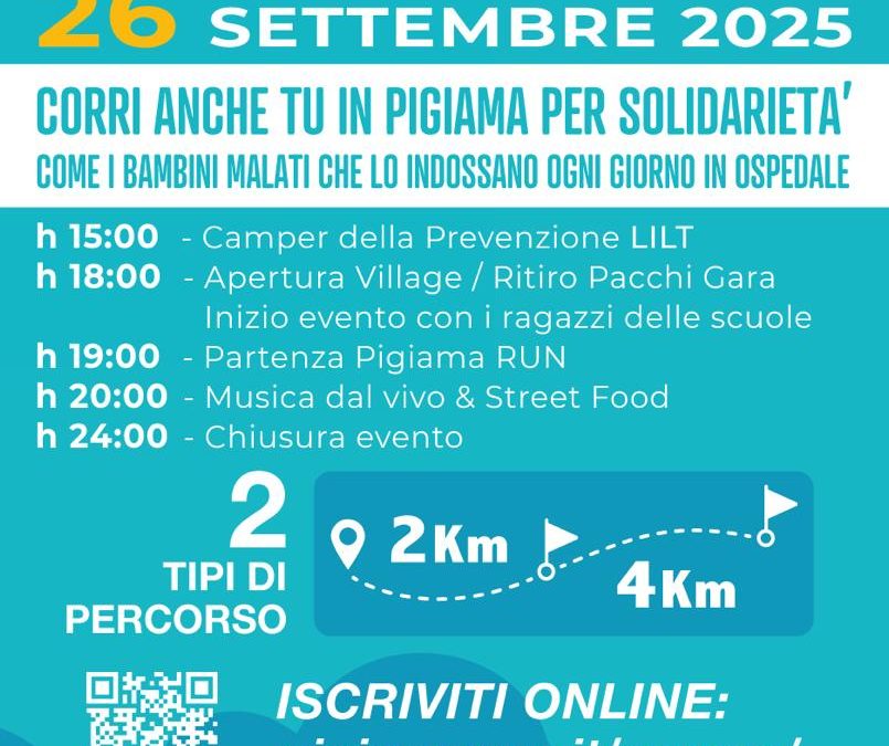 Rinviato al 3 ottobre 2025 – Pigiama Run a Cassano Magnano