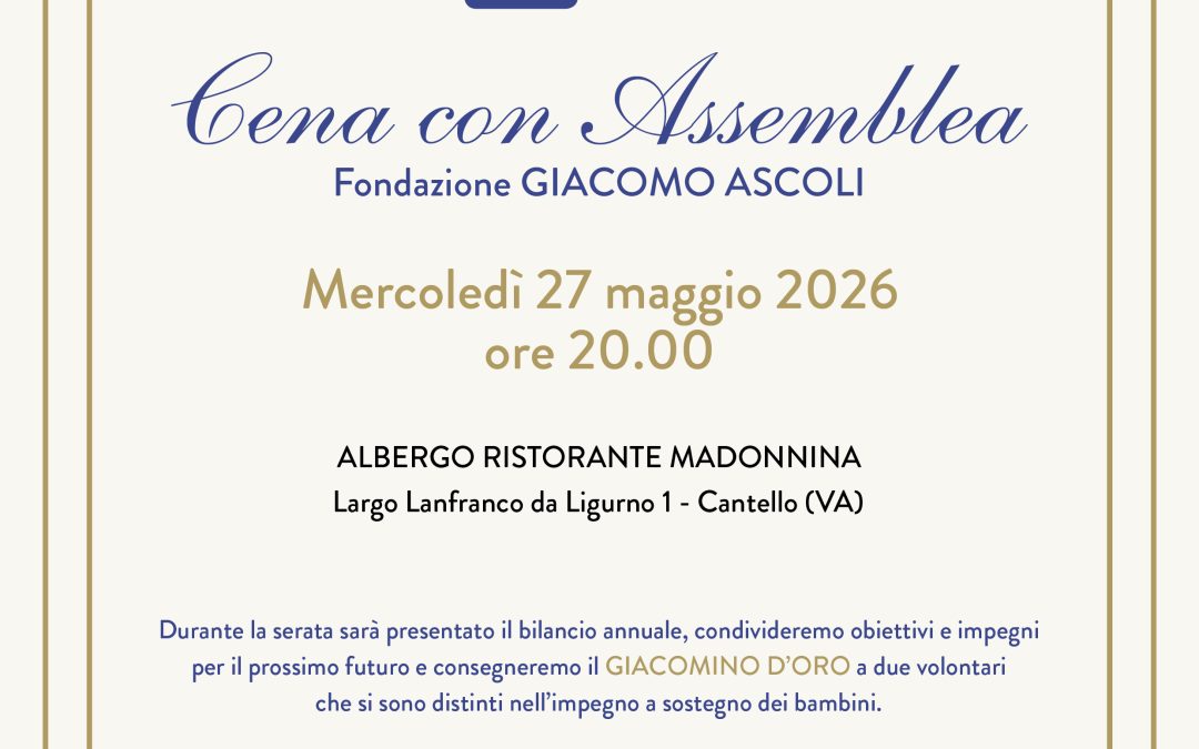27 maggio2026 – Cena con Assemblea